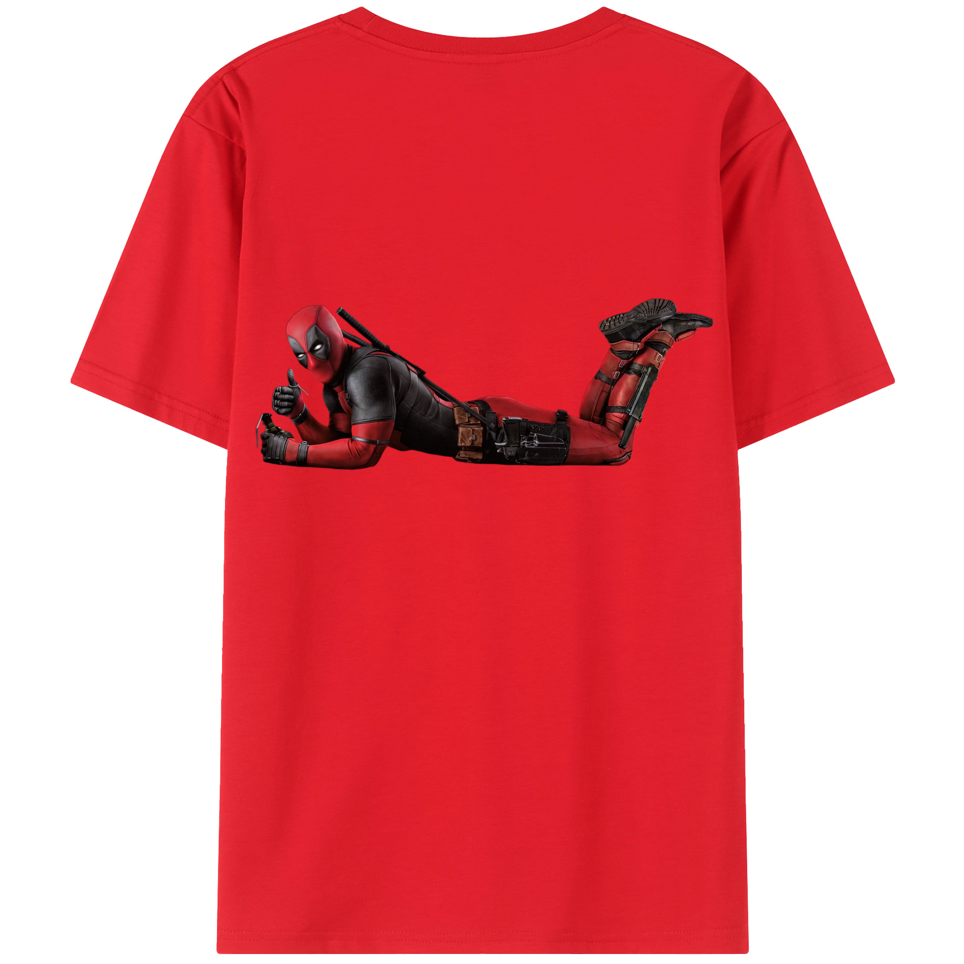 （画像用） Deadpool デッドプール 綿100％半袖Tシャツ（背面プリント）