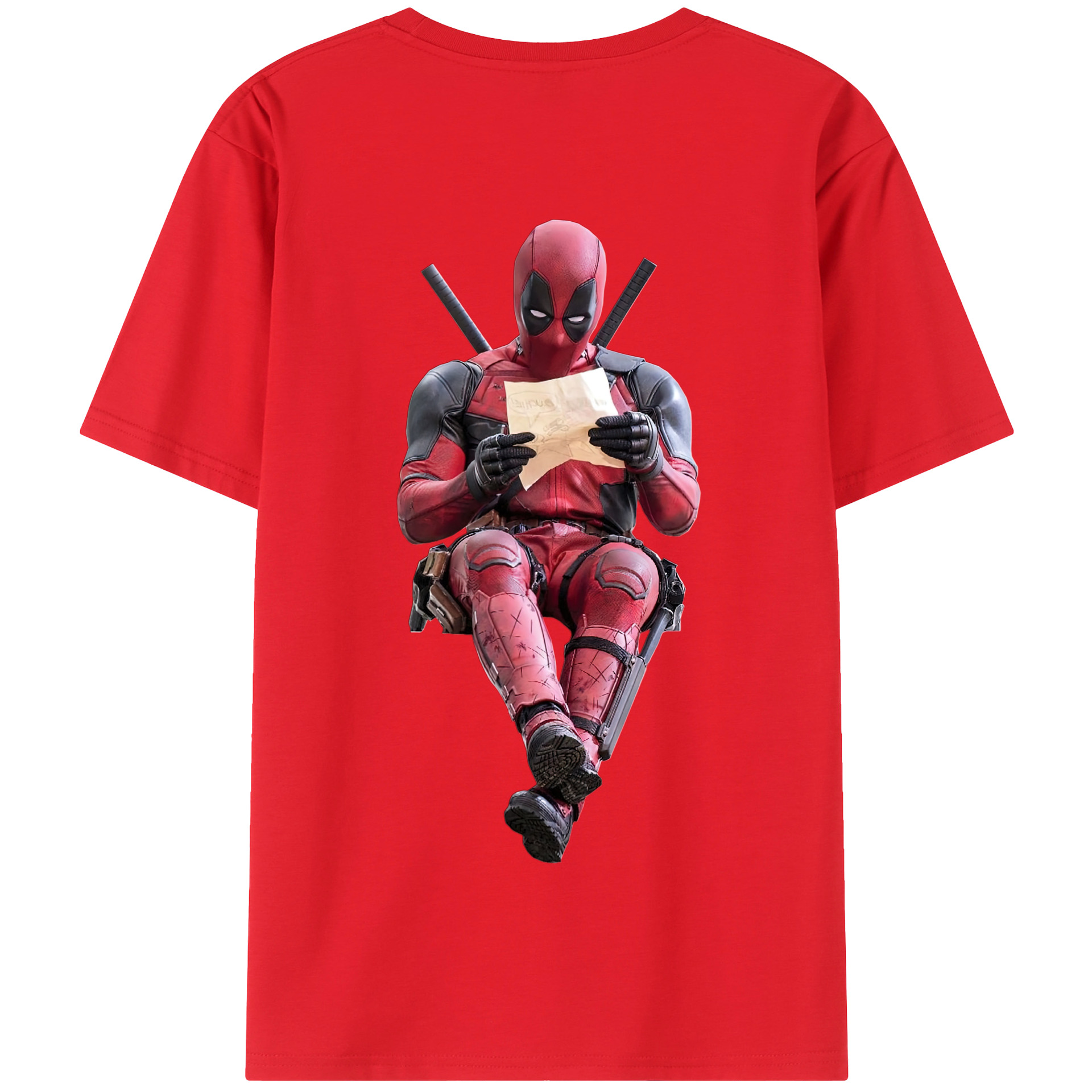 （画像用） Deadpool デッドプール 綿100％半袖Tシャツ（背面プリント）