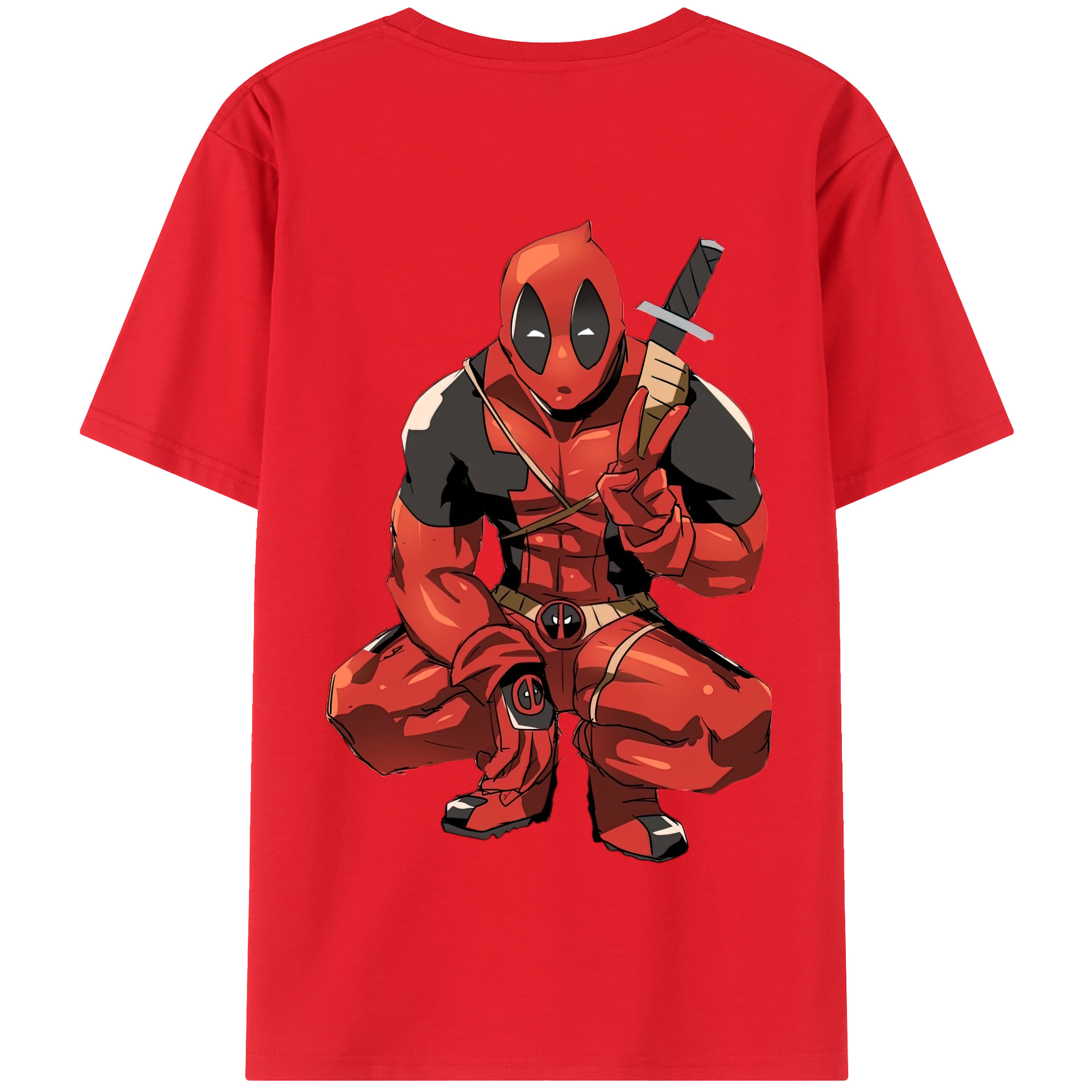 （画像用） Deadpool デッドプール 綿100％半袖Tシャツ（背面プリント）