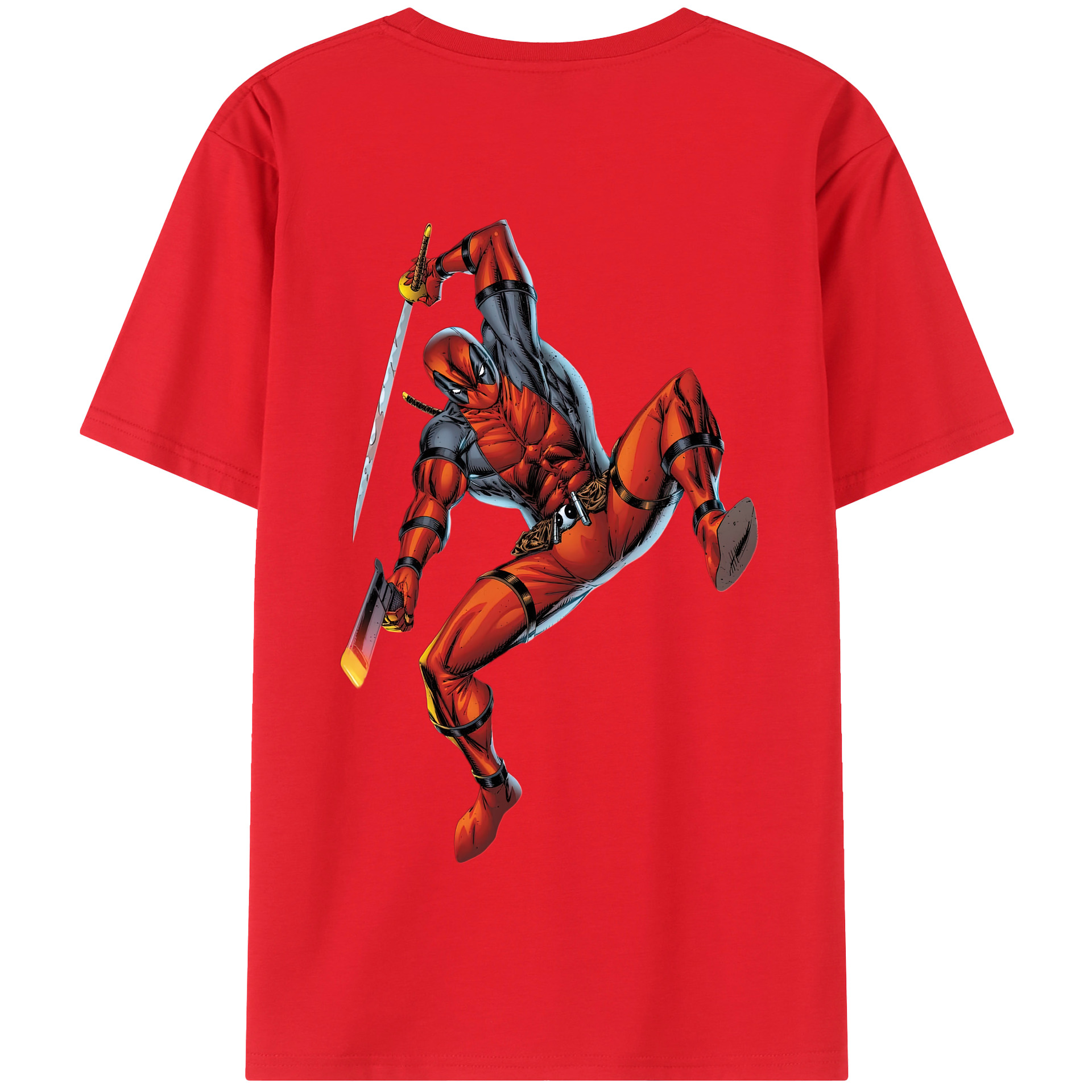 （画像用） Deadpool デッドプール 綿100％半袖Tシャツ（背面プリント）