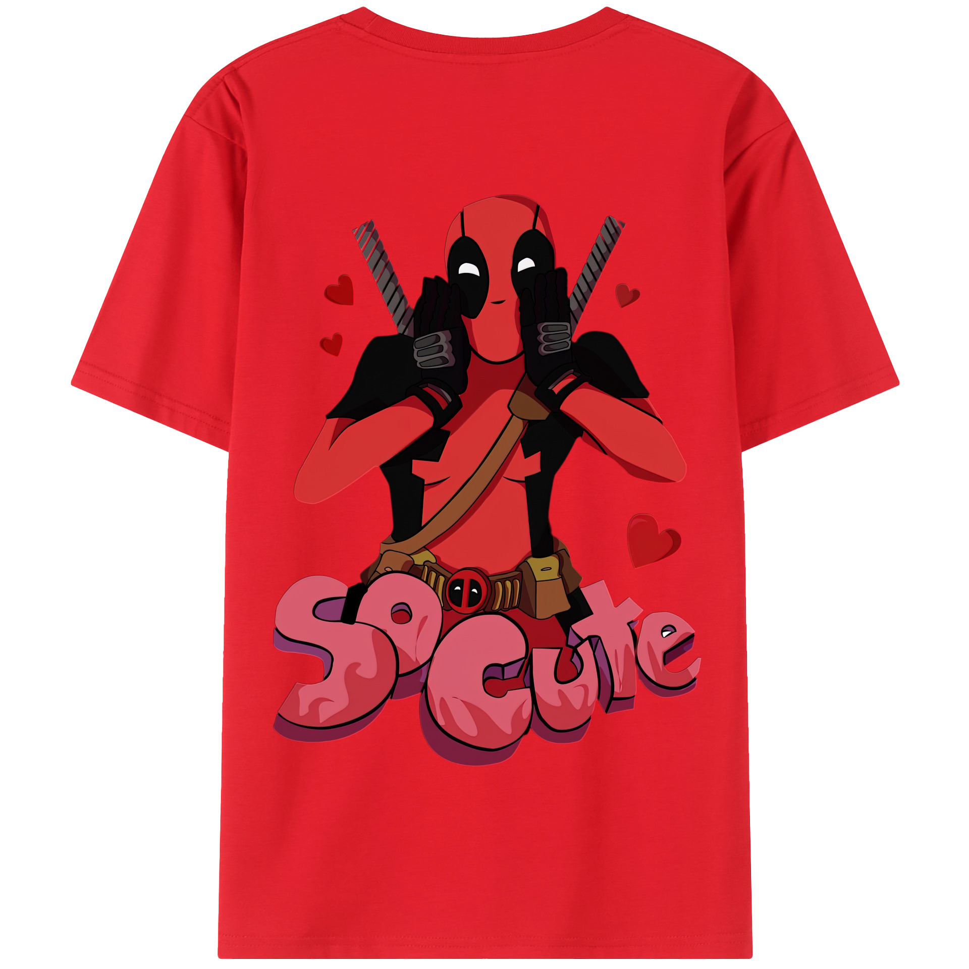 （画像用） Deadpool デッドプール 綿100％半袖Tシャツ（背面プリント）