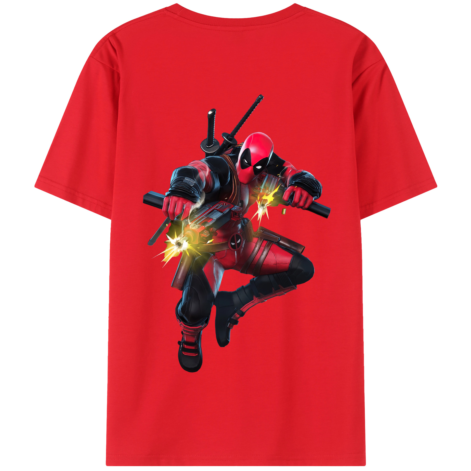 （画像用） Deadpool デッドプール 綿100％半袖Tシャツ（背面プリント）