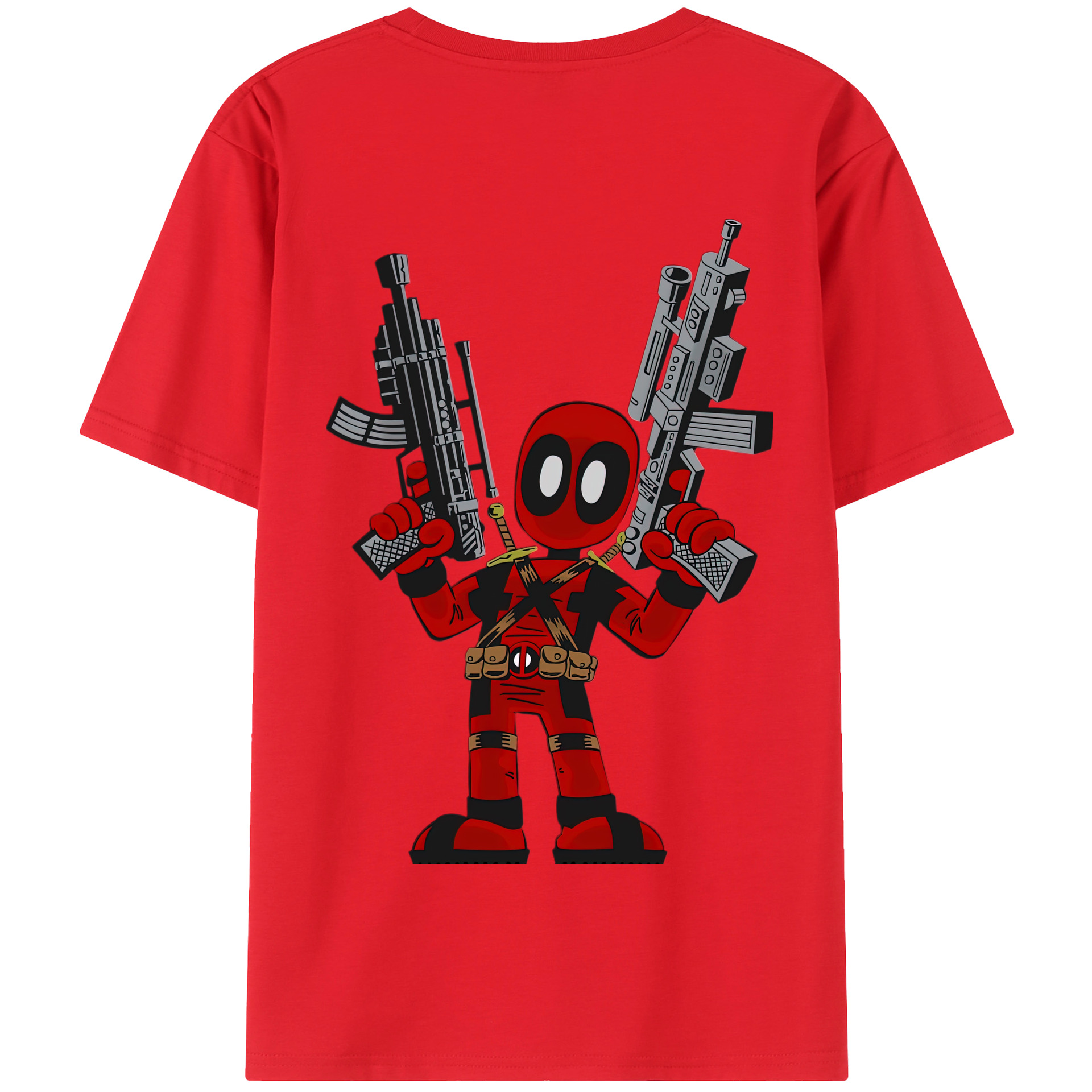 （画像用） Deadpool デッドプール 綿100％半袖Tシャツ（背面プリント）