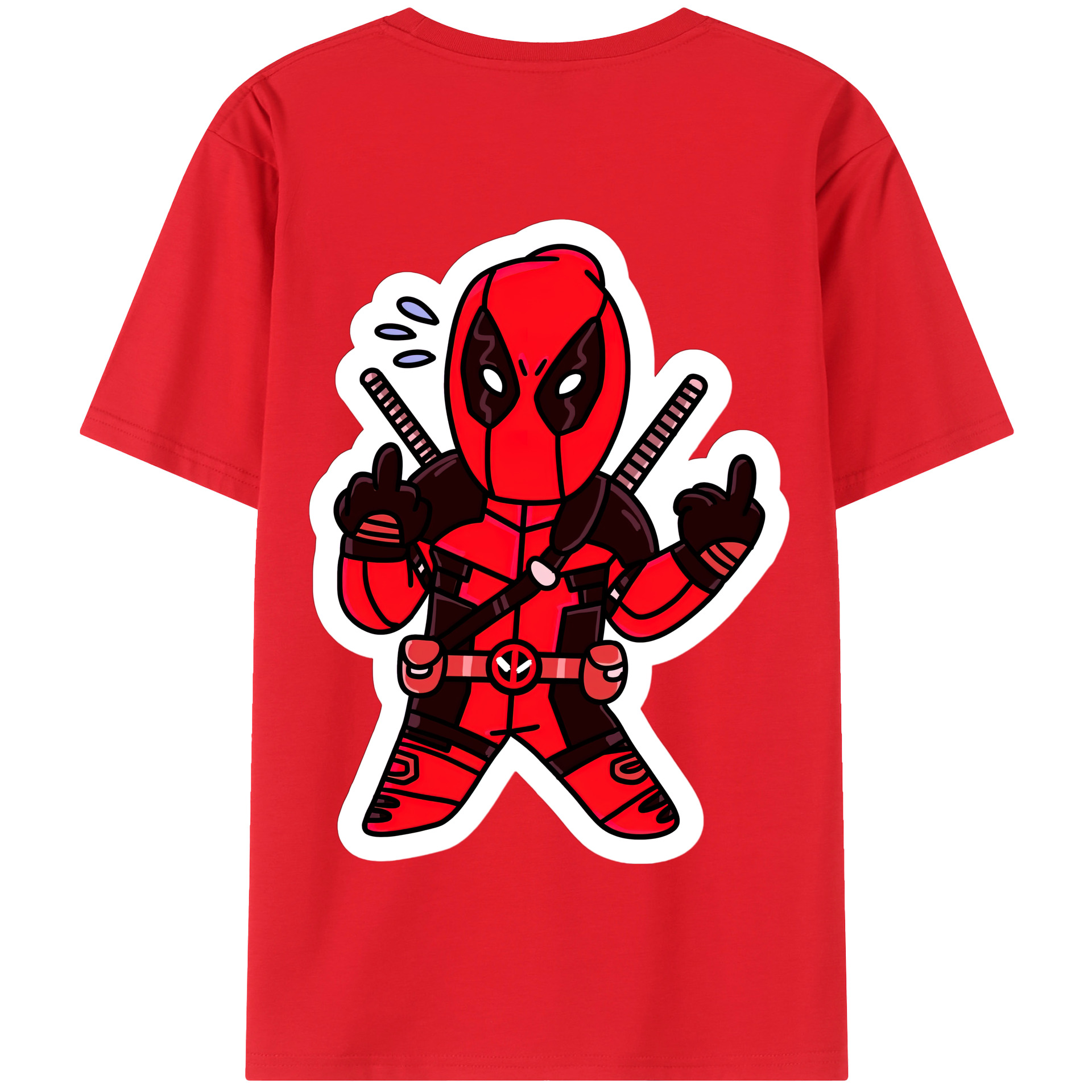 （画像用） Deadpool デッドプール 綿100％半袖Tシャツ（背面プリント）
