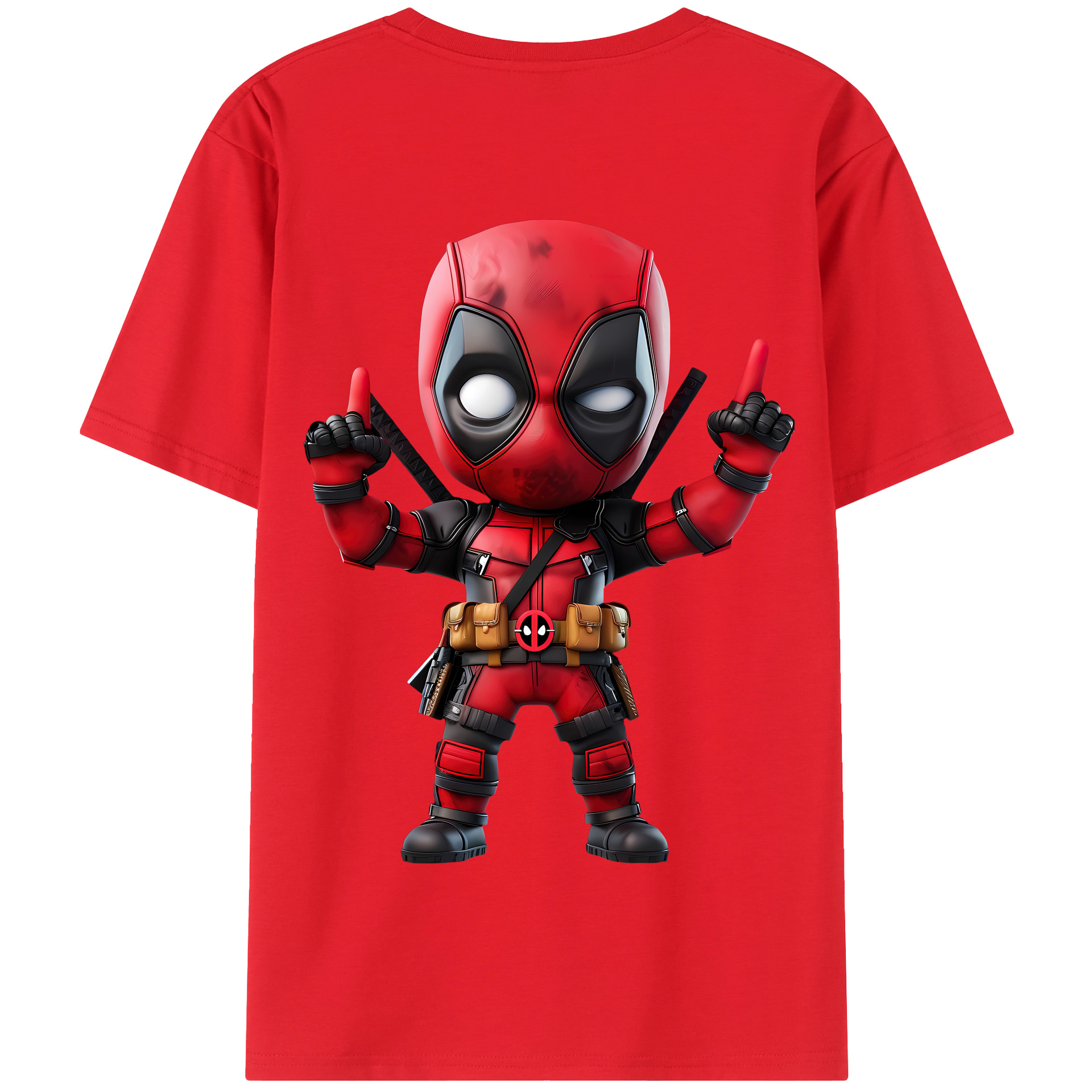 （画像用） Deadpool デッドプール 綿100％半袖Tシャツ（背面プリント）