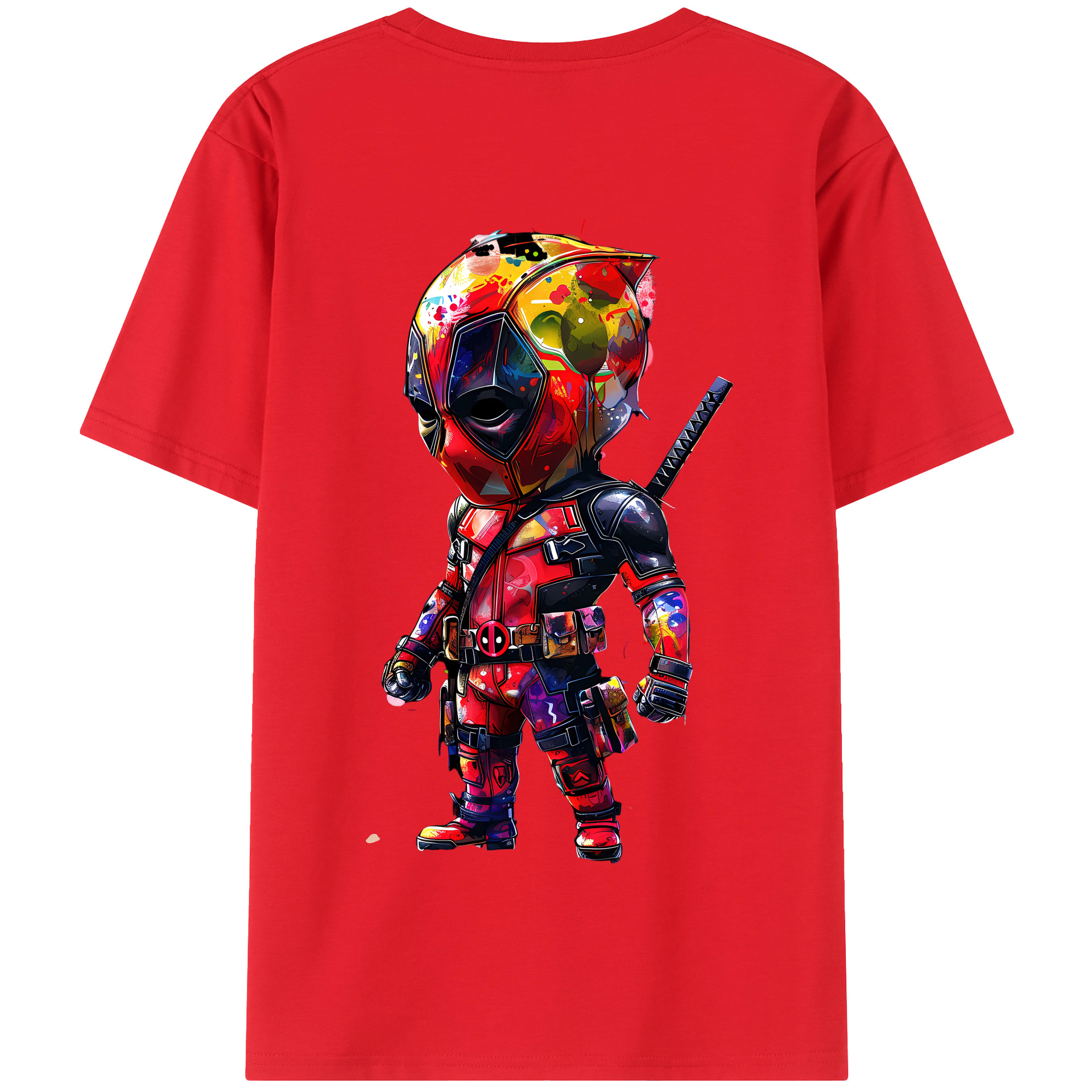 （画像用） Deadpool デッドプール 綿100％半袖Tシャツ（背面プリント）