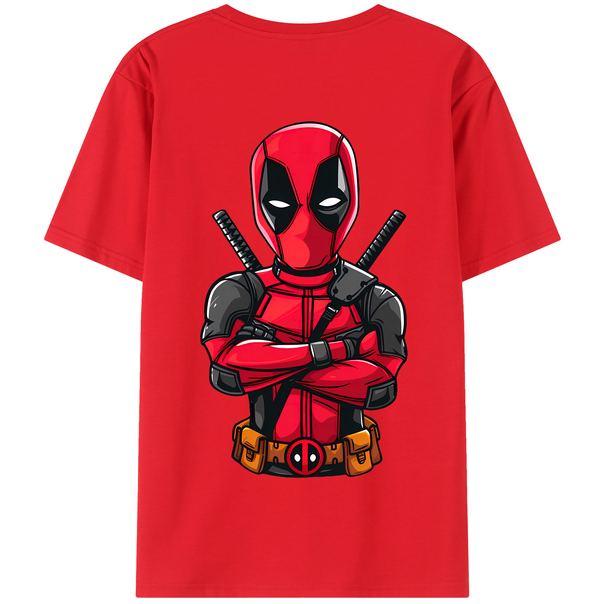 （画像用） Deadpool デッドプール 綿100％半袖Tシャツ（背面プリント）