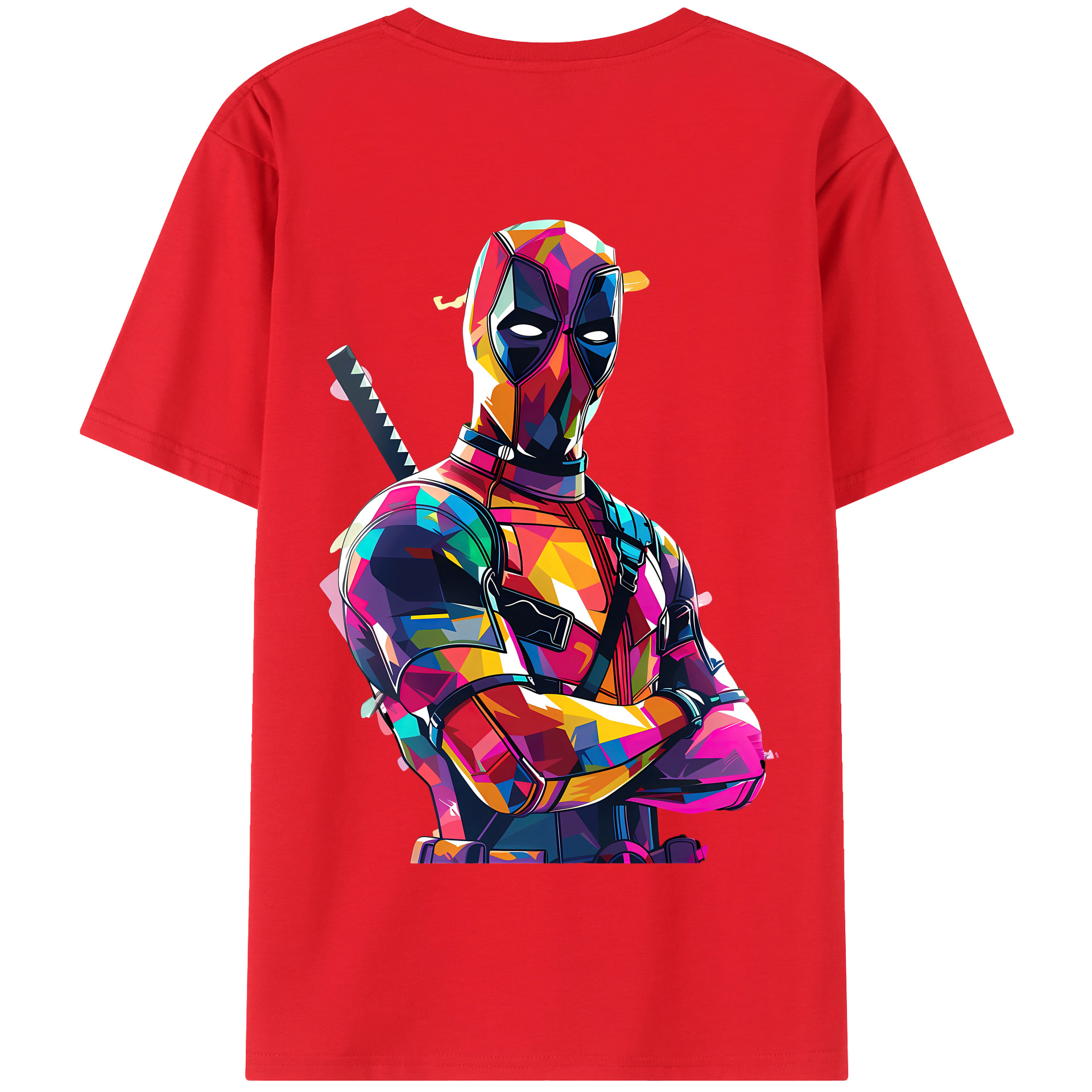 （画像用） Deadpool デッドプール 綿100％半袖Tシャツ（背面プリント）
