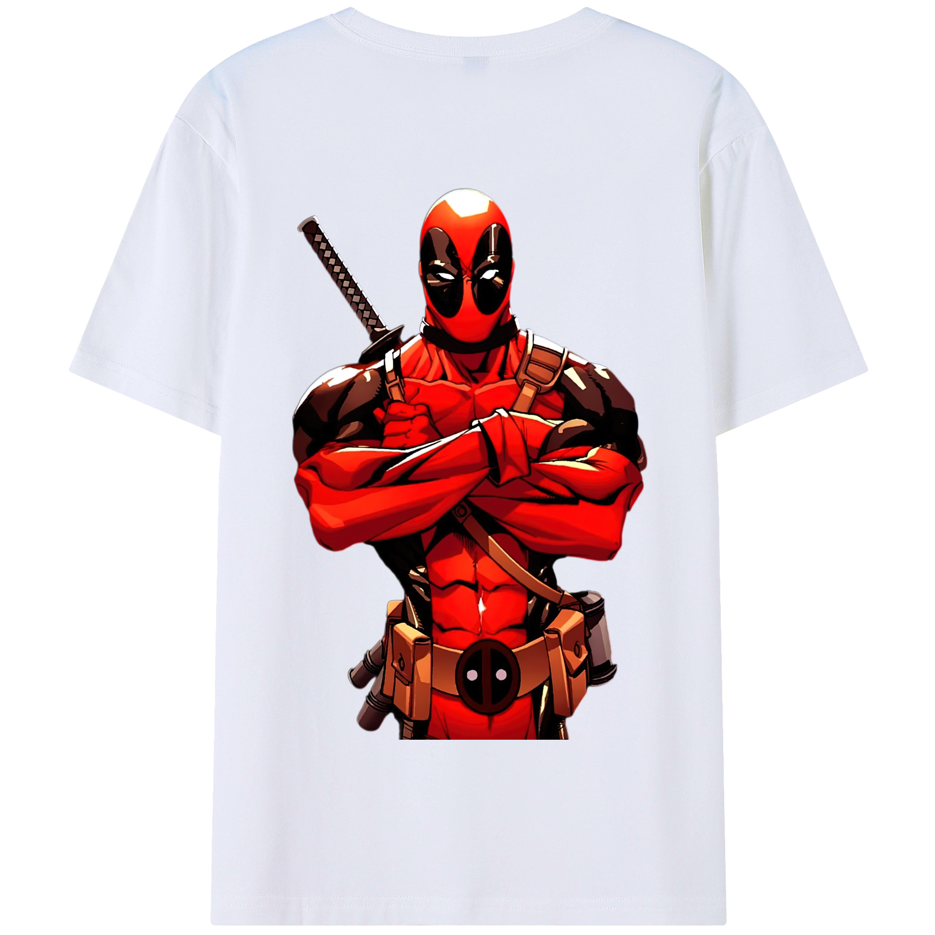 （画像用） Deadpool デッドプール 綿100％半袖Tシャツ（背面プリント）