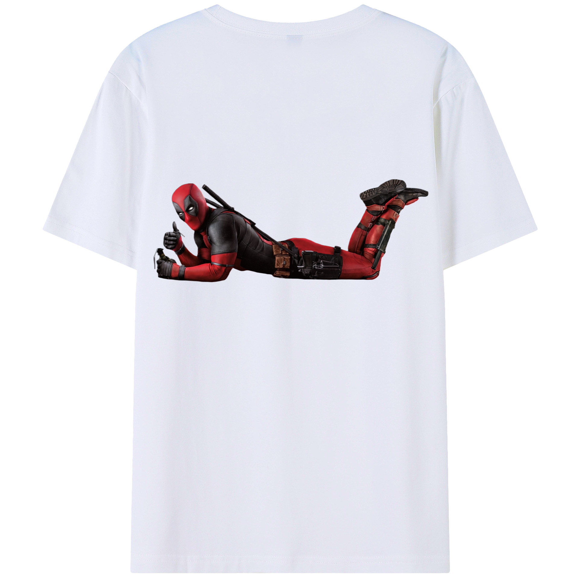 （画像用） Deadpool デッドプール 綿100％半袖Tシャツ（背面プリント）