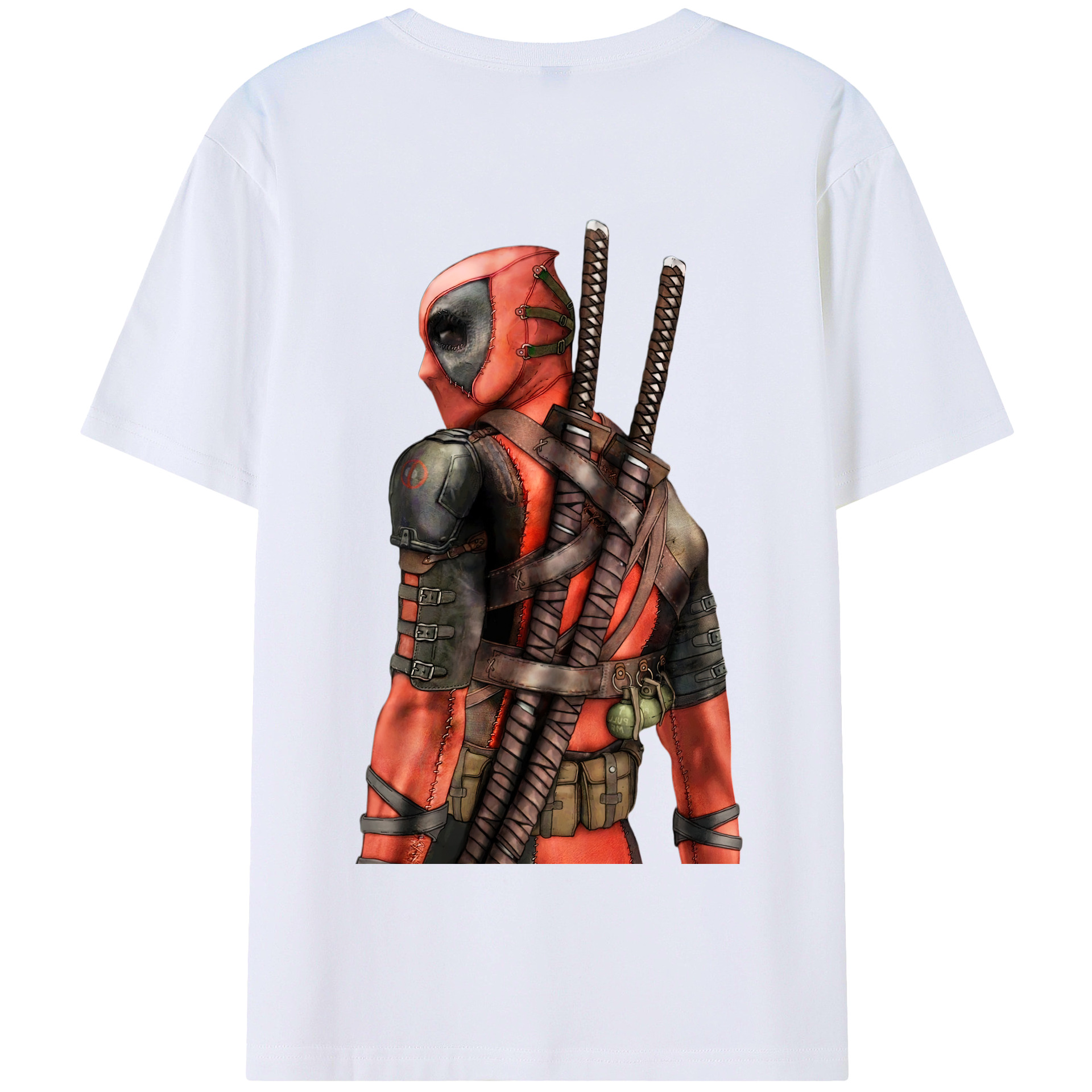 （画像用） Deadpool デッドプール 綿100％半袖Tシャツ（背面プリント）