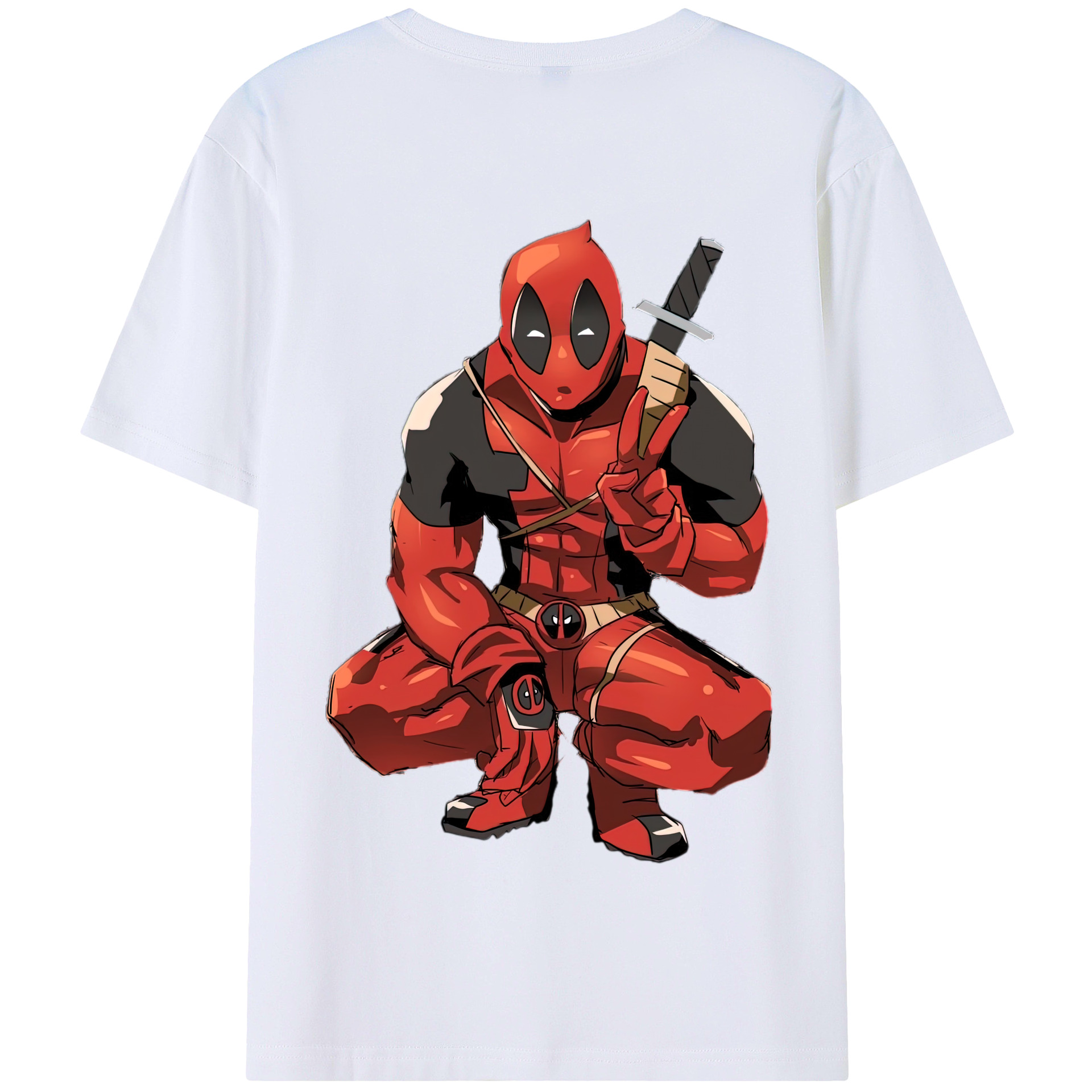 （画像用） Deadpool デッドプール 綿100％半袖Tシャツ（背面プリント）