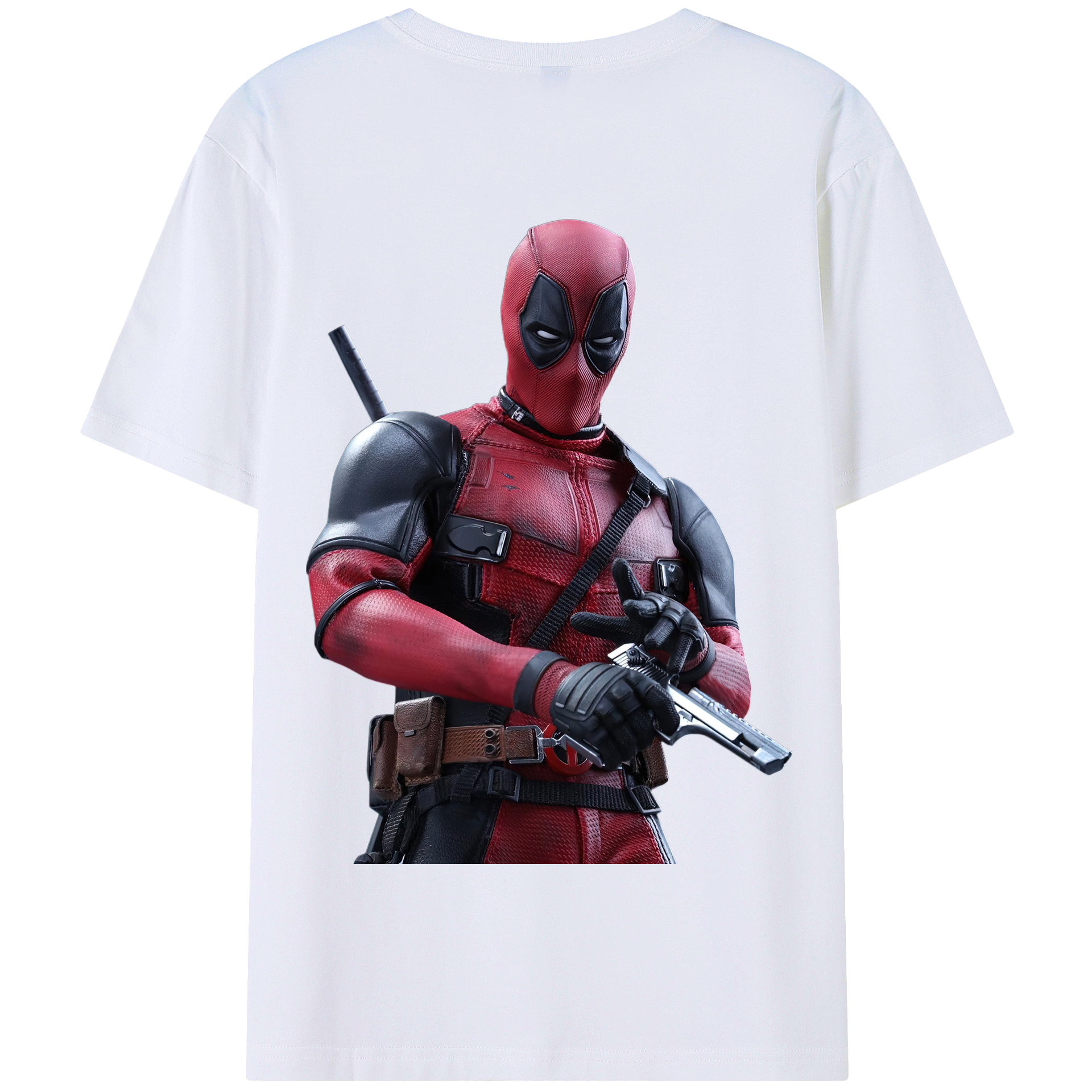 （画像用） Deadpool デッドプール 綿100％半袖Tシャツ（背面プリント）