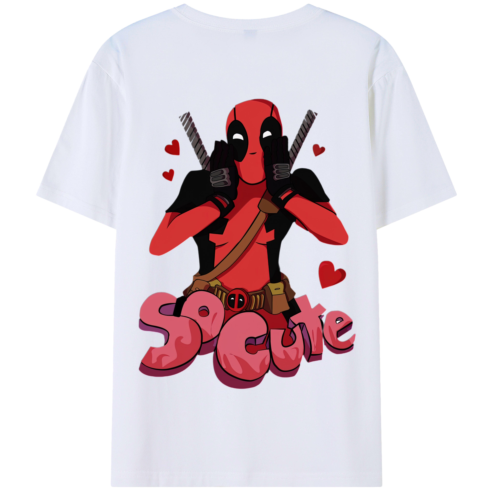 （画像用） Deadpool デッドプール 綿100％半袖Tシャツ（背面プリント）