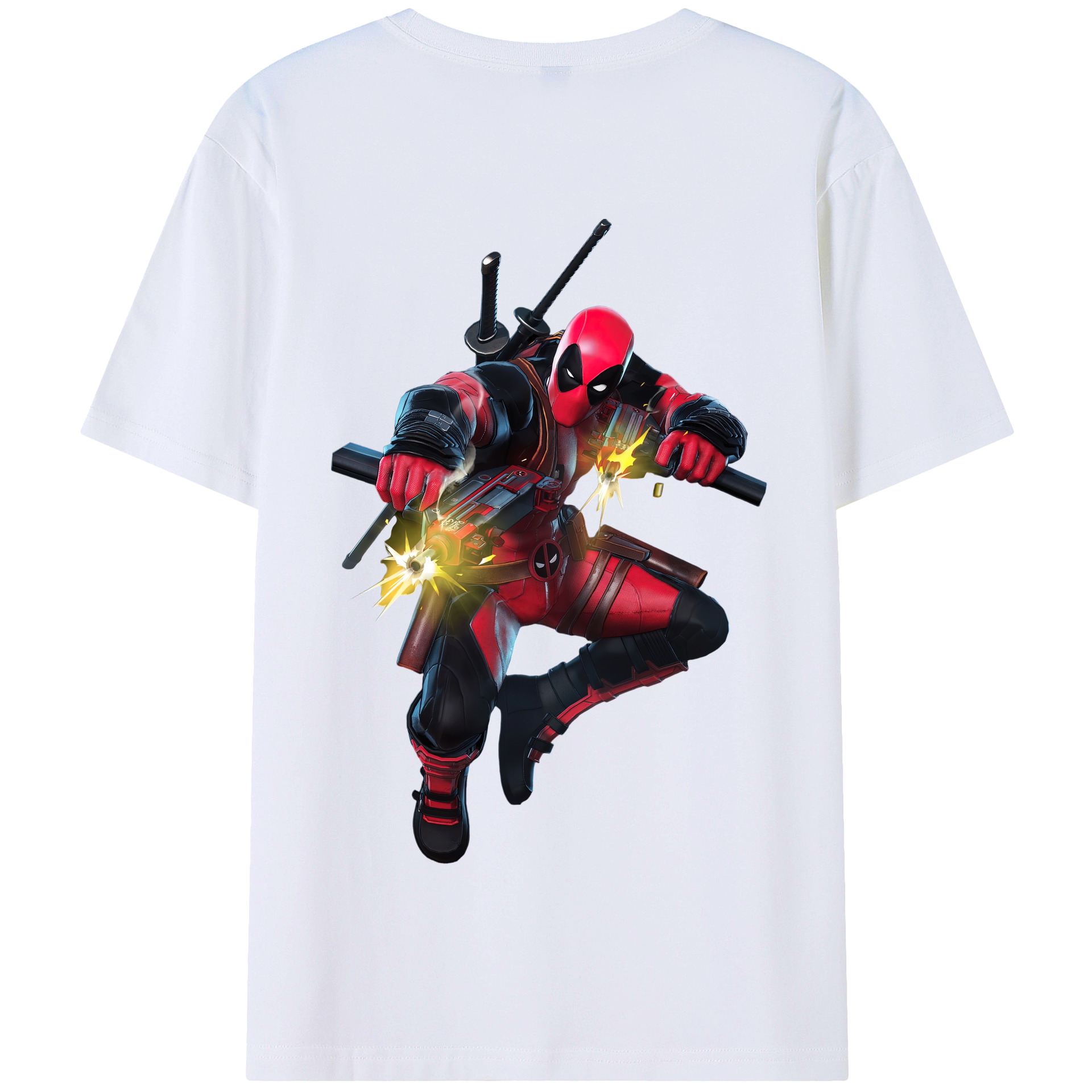 （画像用） Deadpool デッドプール 綿100％半袖Tシャツ（背面プリント）