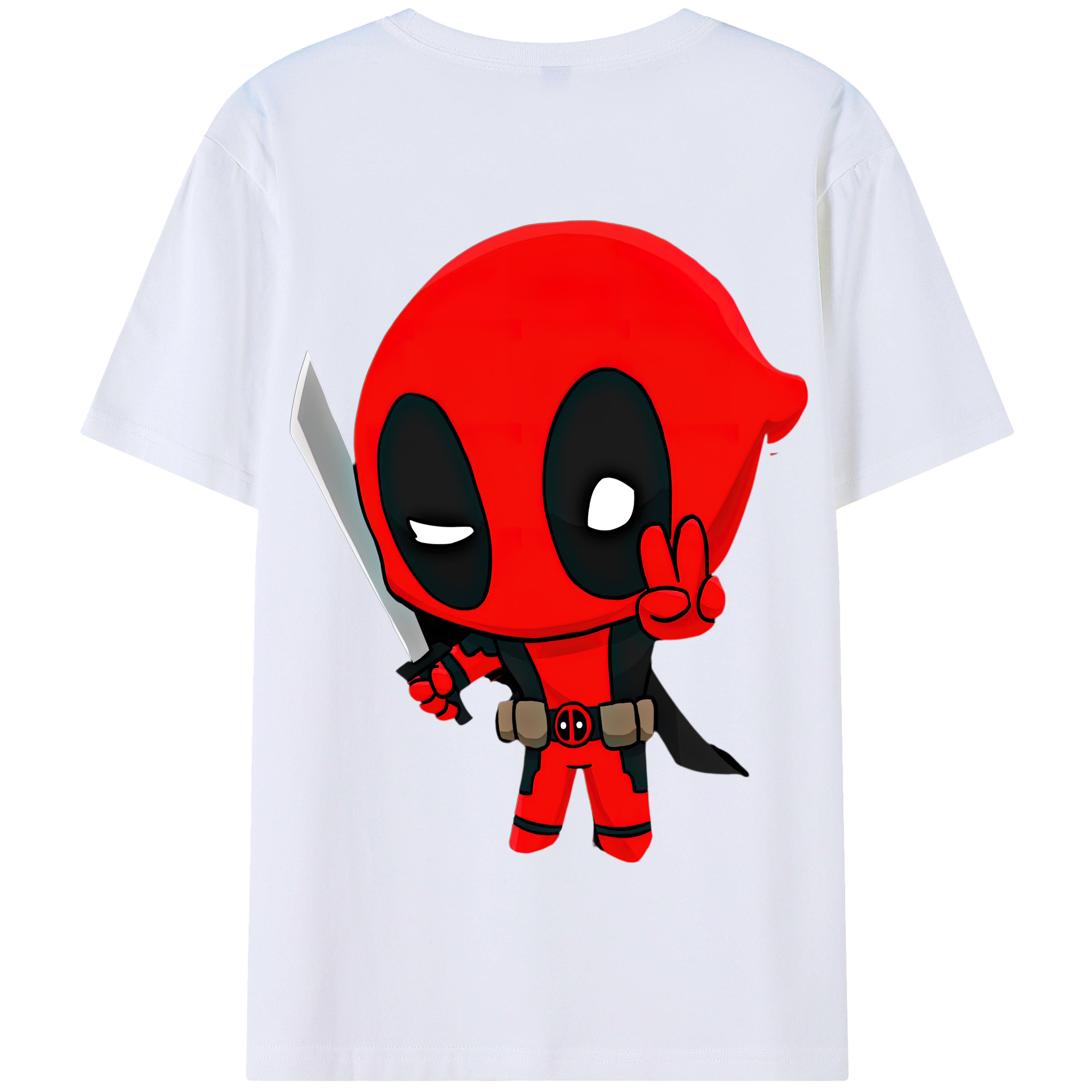 （画像用） Deadpool デッドプール 綿100％半袖Tシャツ（背面プリント）