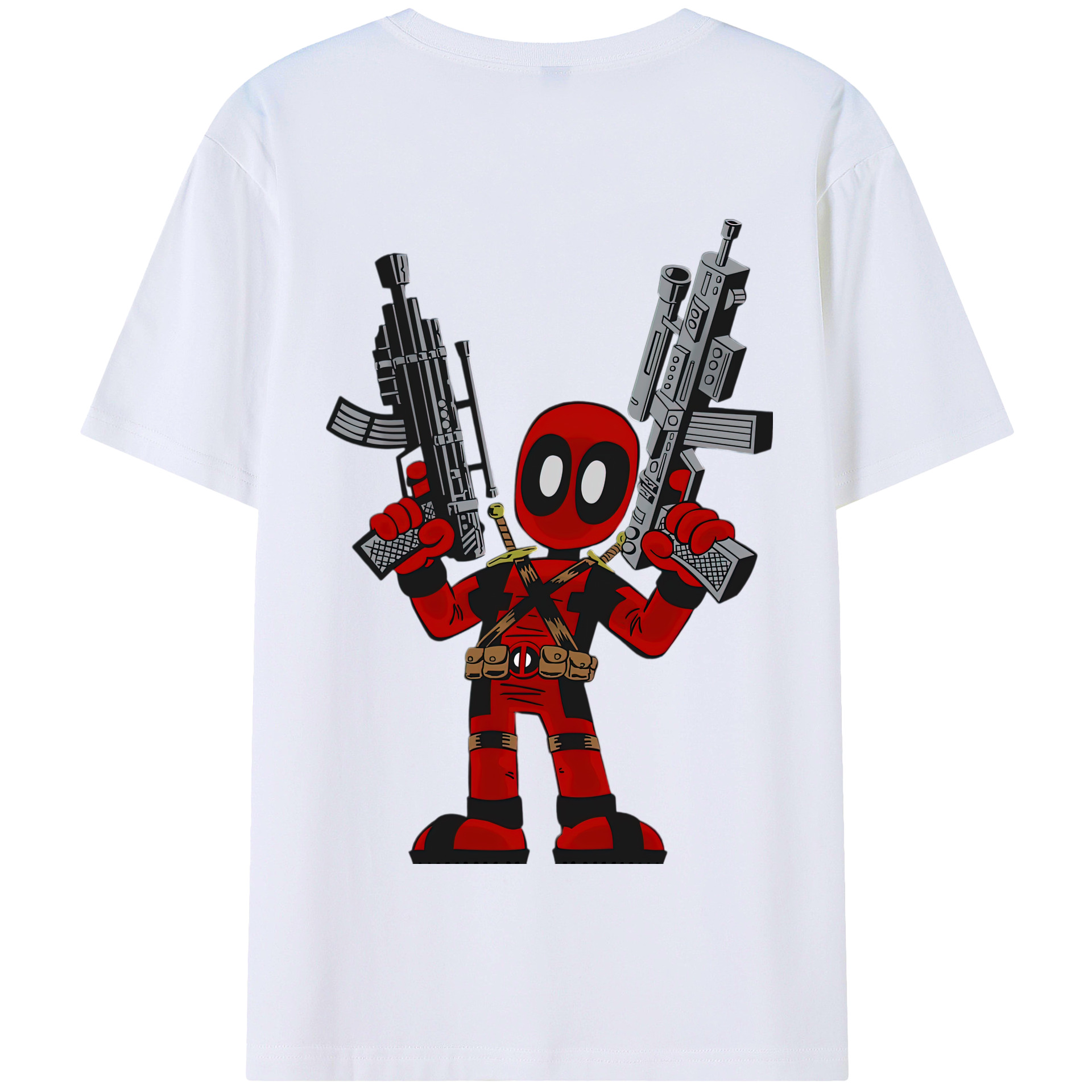 （画像用） Deadpool デッドプール 綿100％半袖Tシャツ（背面プリント）