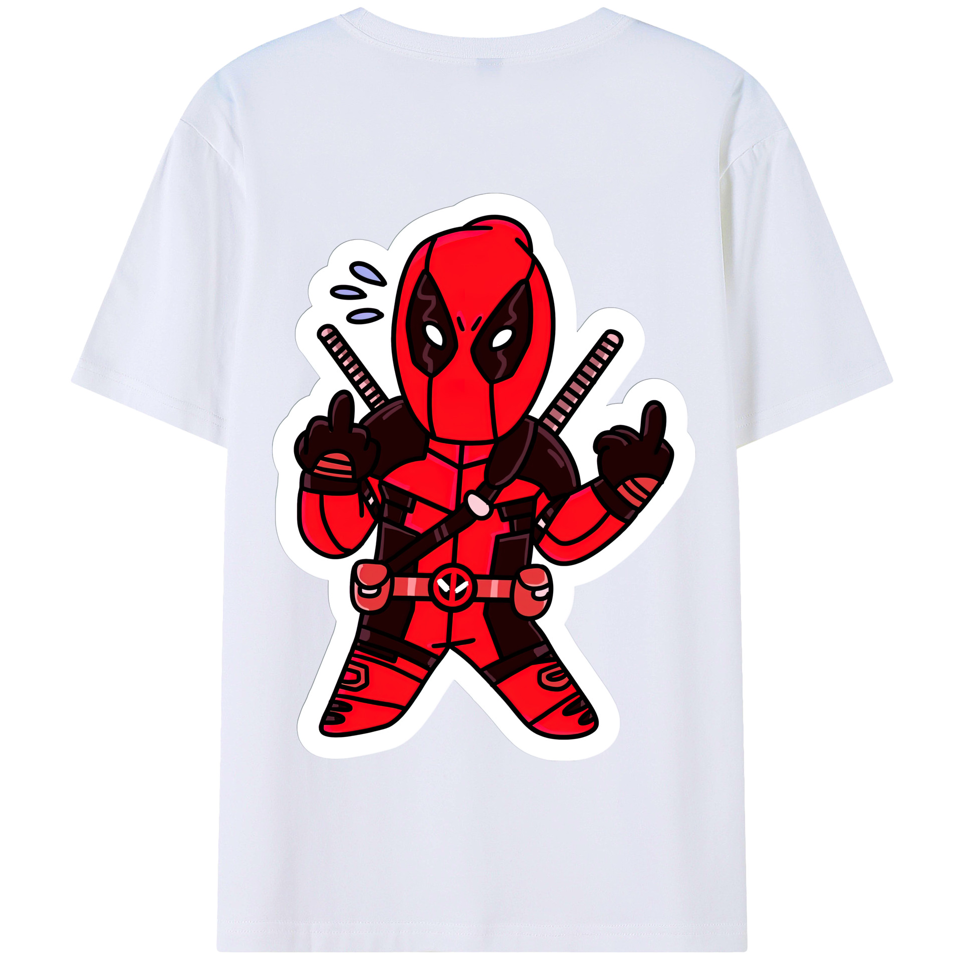 （画像用） Deadpool デッドプール 綿100％半袖Tシャツ（背面プリント）