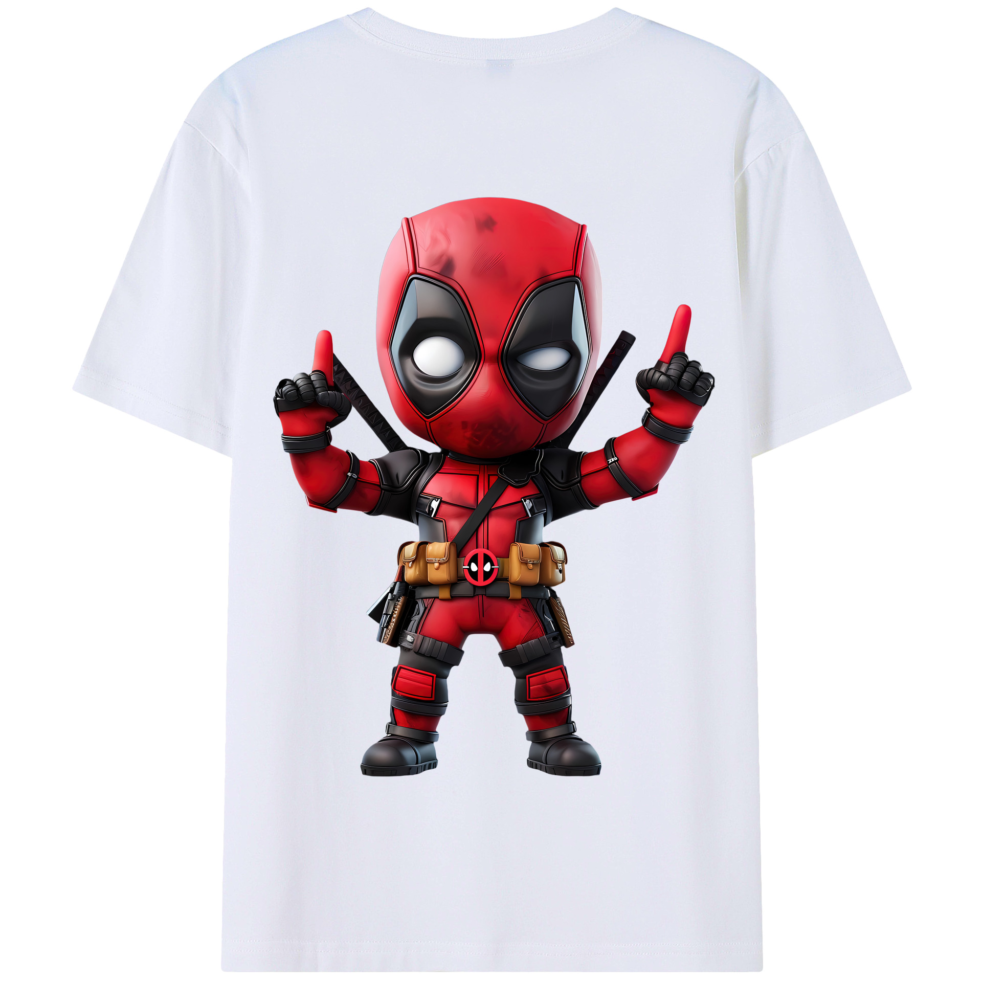 （画像用） Deadpool デッドプール 綿100％半袖Tシャツ（背面プリント）