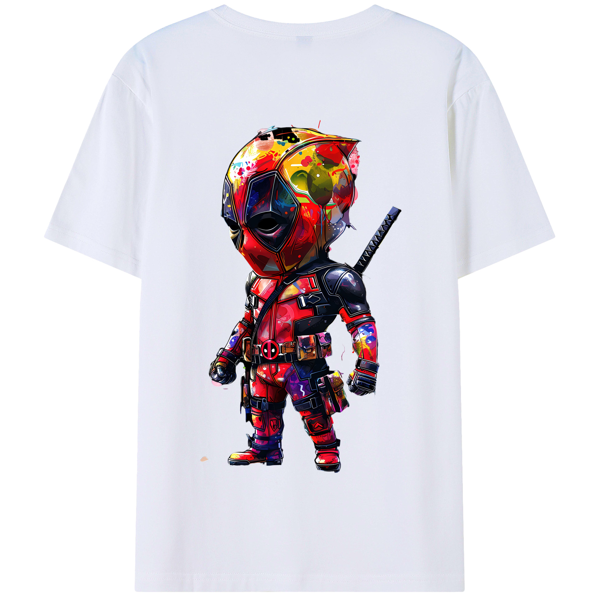 （画像用） Deadpool デッドプール 綿100％半袖Tシャツ（背面プリント）
