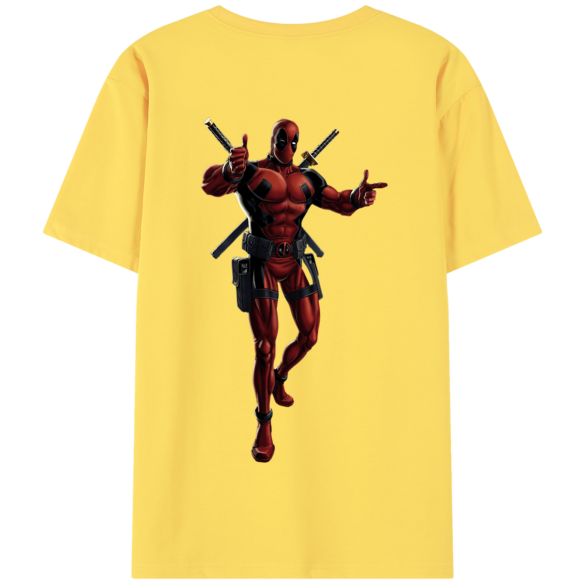 （画像用） Deadpool デッドプール 綿100％半袖Tシャツ（背面プリント）