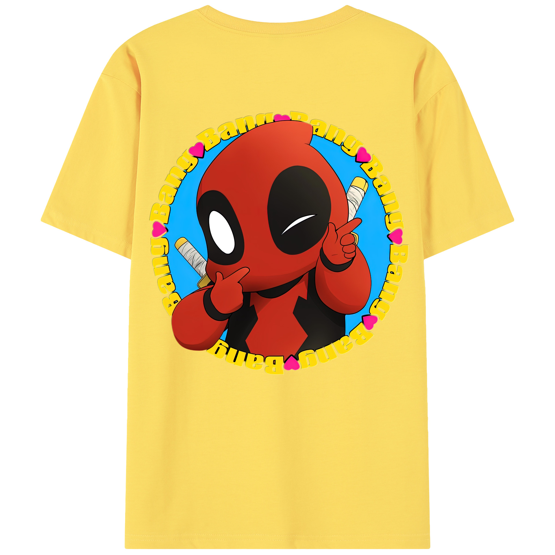 （画像用） Deadpool デッドプール 綿100％半袖Tシャツ（背面プリント）
