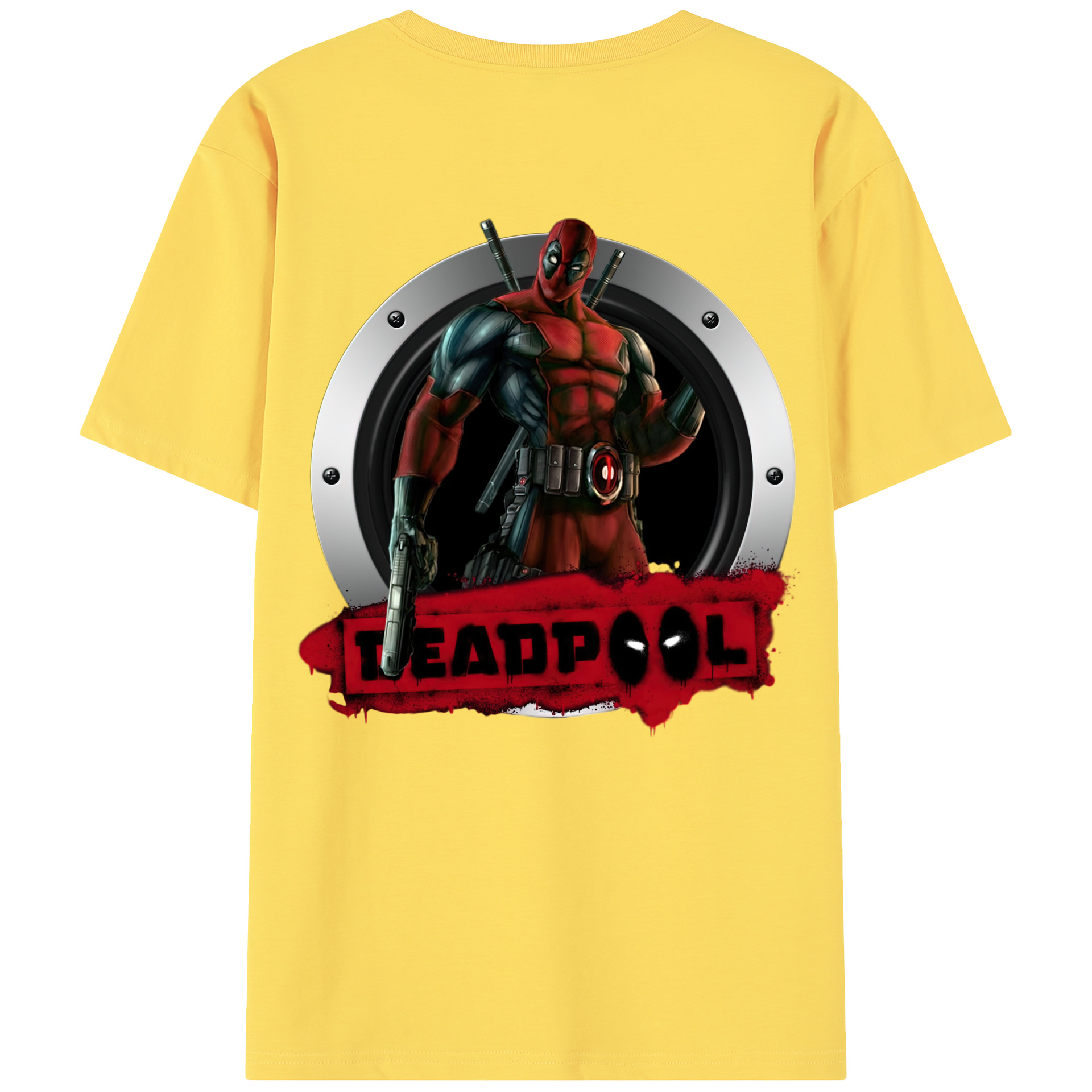 （画像用） Deadpool デッドプール 綿100％半袖Tシャツ（背面プリント）