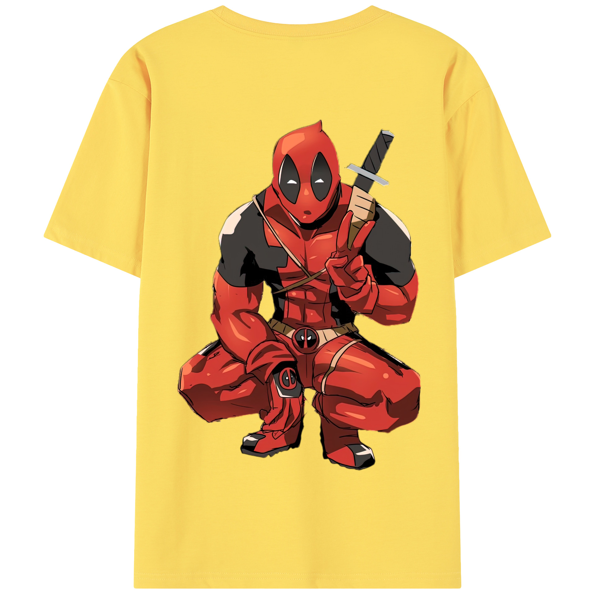 （画像用） Deadpool デッドプール 綿100％半袖Tシャツ（背面プリント）