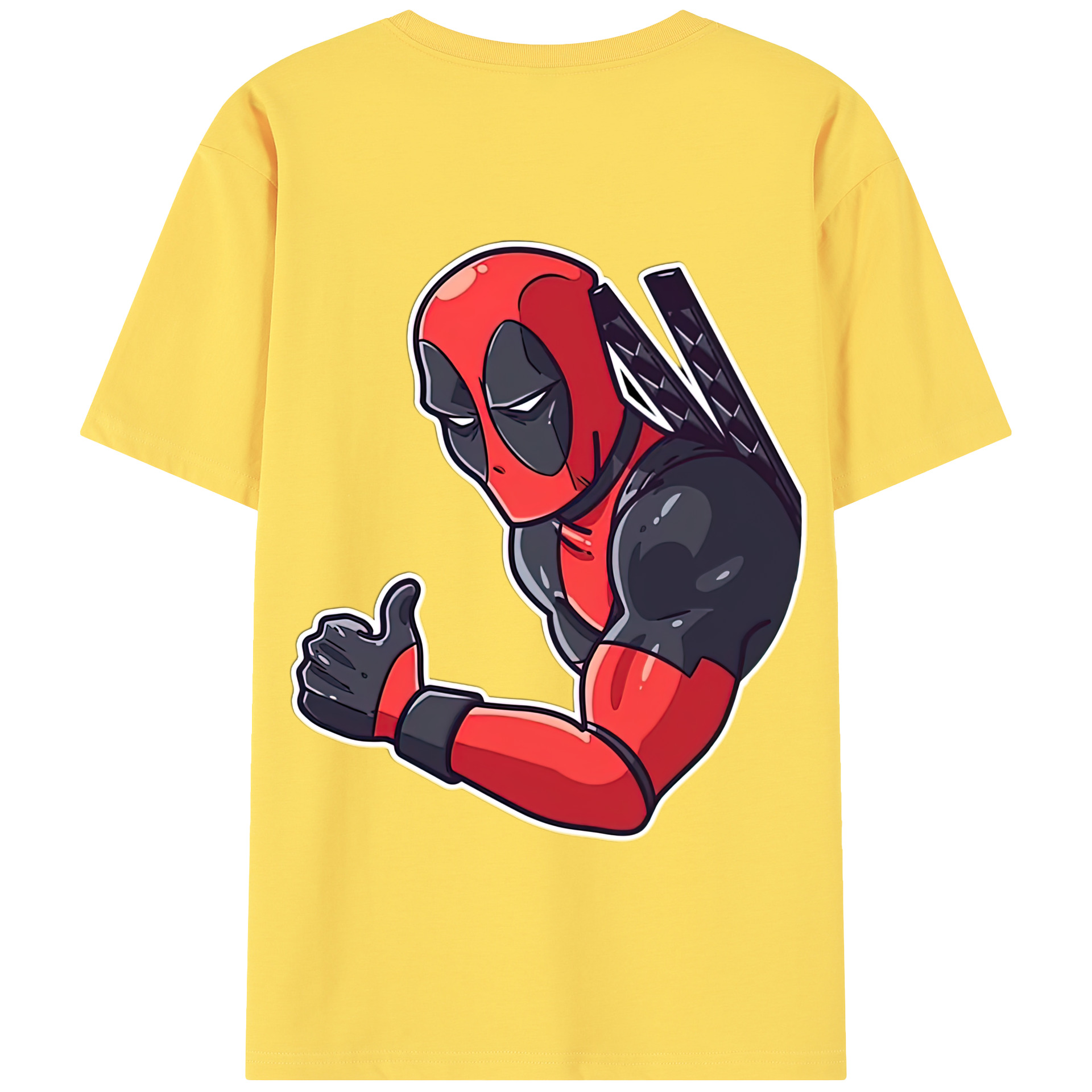 （画像用） Deadpool デッドプール 綿100％半袖Tシャツ（背面プリント）