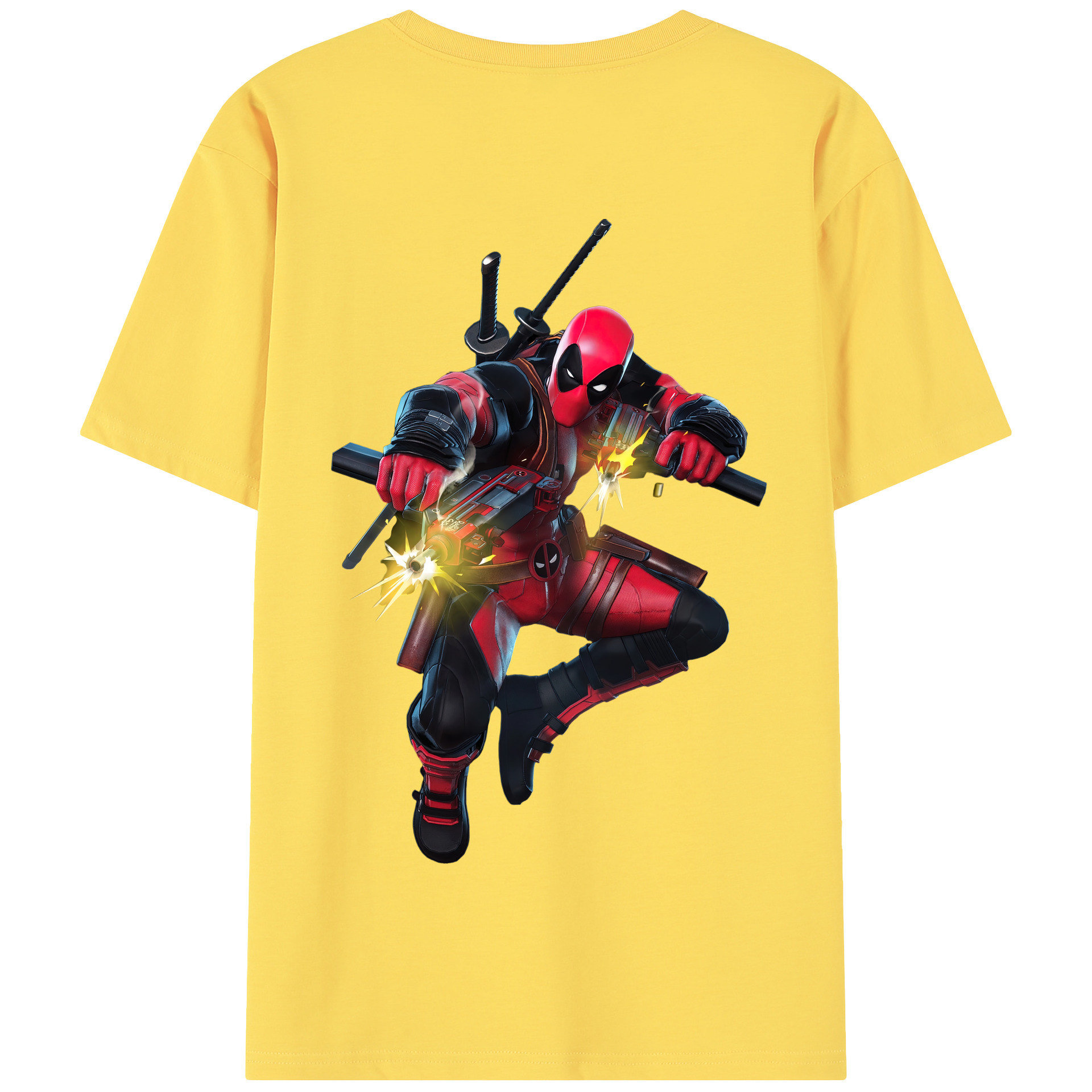 （画像用） Deadpool デッドプール 綿100％半袖Tシャツ（背面プリント）