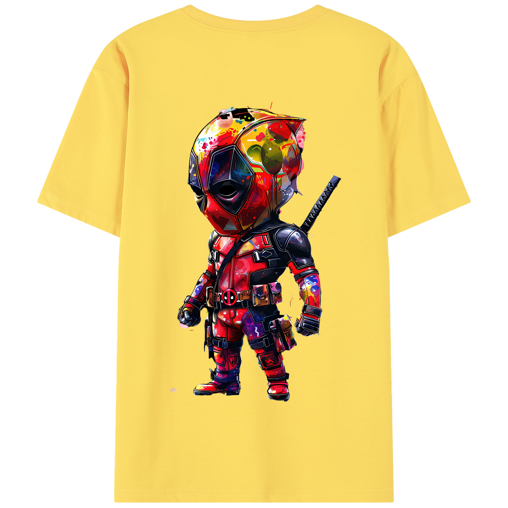 （画像用） Deadpool デッドプール 綿100％半袖Tシャツ（背面プリント）